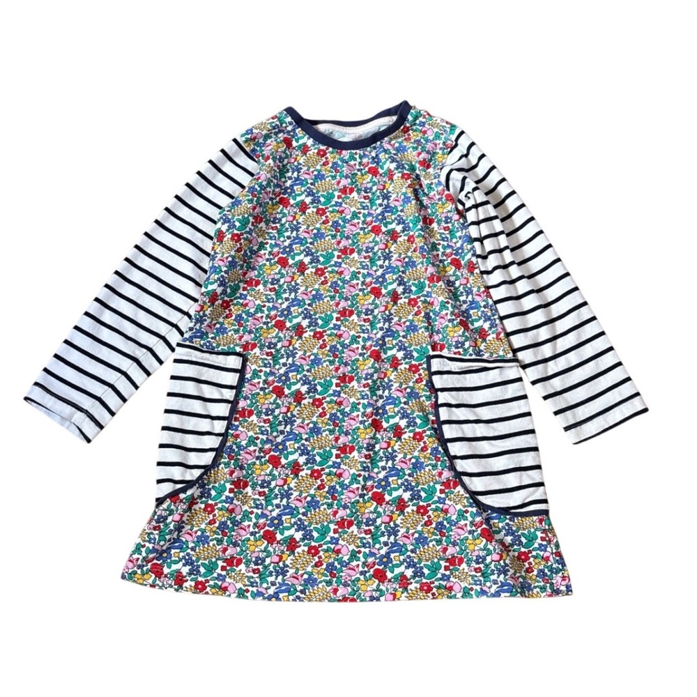Zhongshan Baister Floral‎ Stripe Mixed Print Dress Kids Multicolor SIZE 6Y